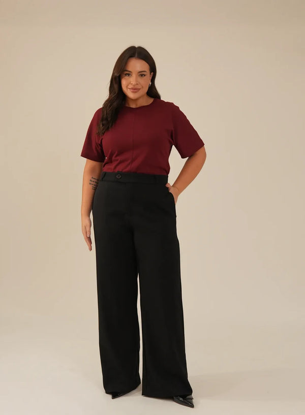 Calça Alfaiataria Feminina Preta Sol