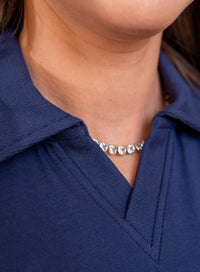 Camisa Polo Azul Feminina Lara