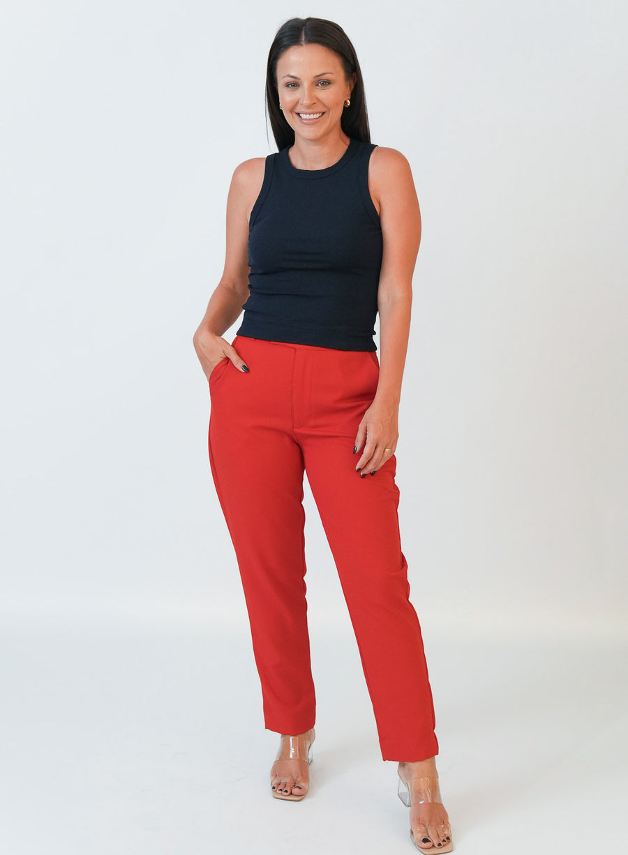 Calca Alfaiataria Vermelha Eliana