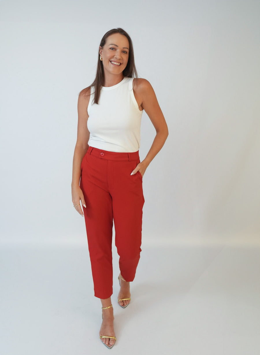 Calca Alfaiataria Vermelha Eliana