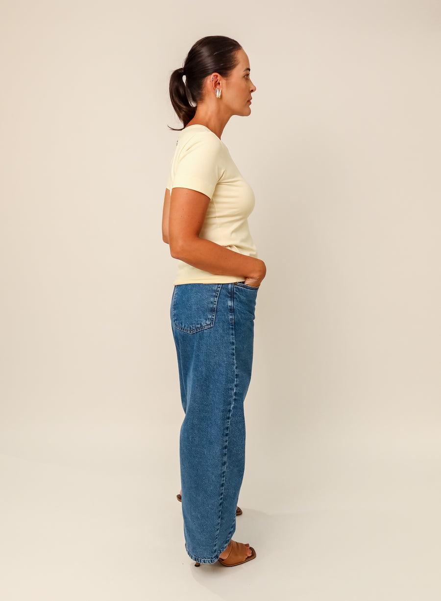 T-shirt Feminina Algodão com Elastano Nina - Bege Manteiga