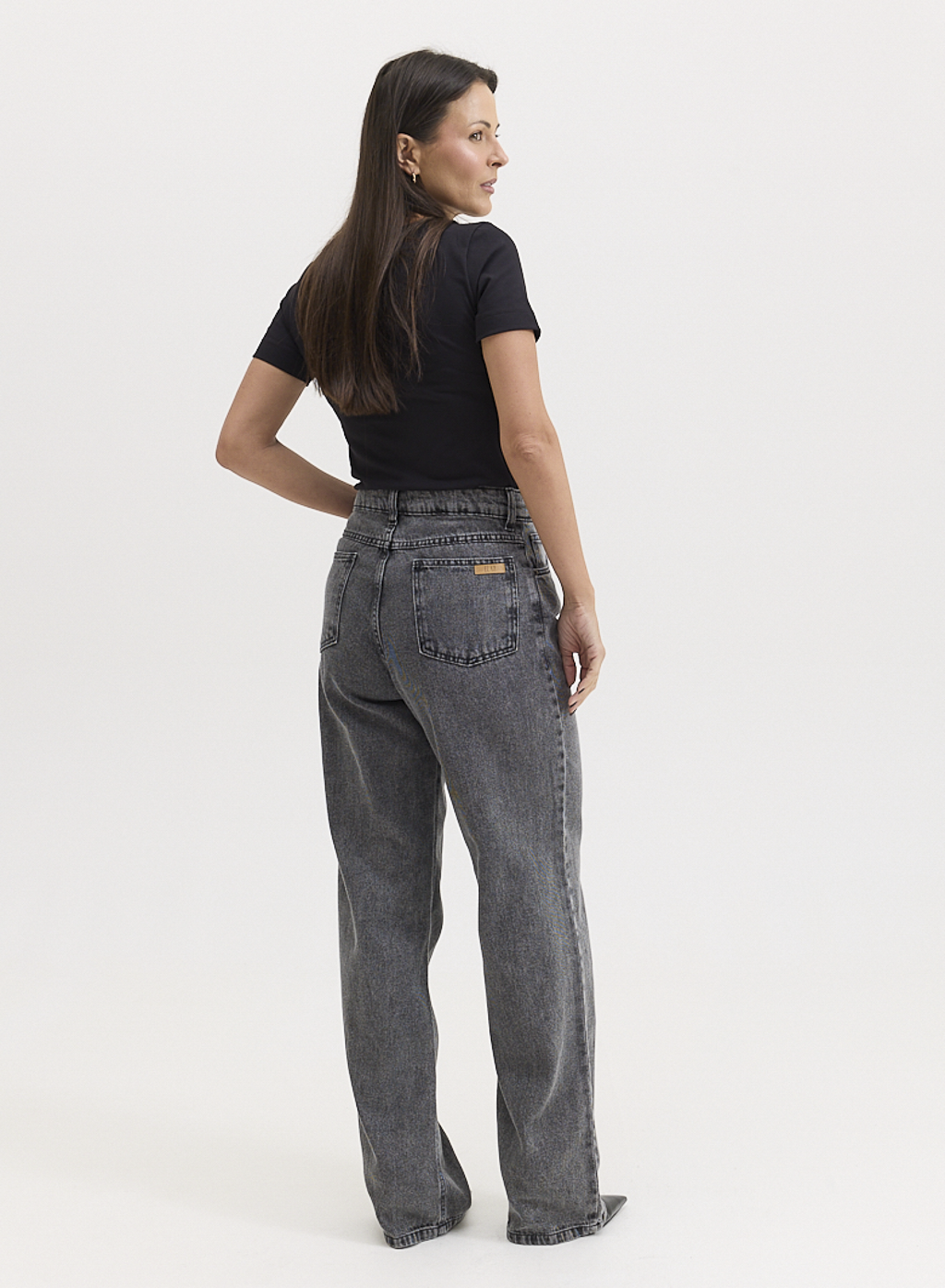 Calça Jeans Preta Reta Lily