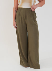 Calça Amélia Viscose com Linho Verde