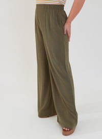 Calça Amélia Viscose com Linho Verde