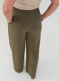 Calça Amélia Viscose com Linho Verde