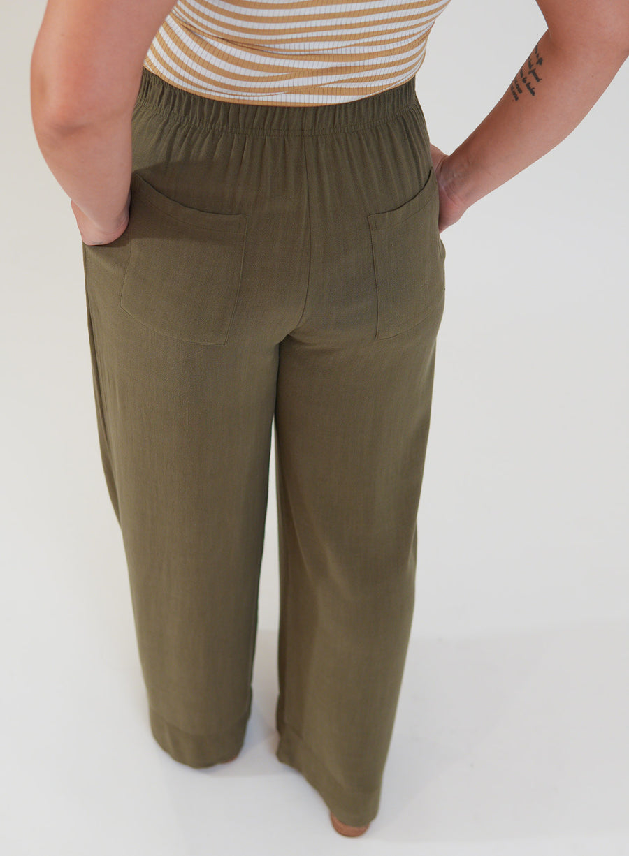 Calça Amélia Viscose com Linho Verde