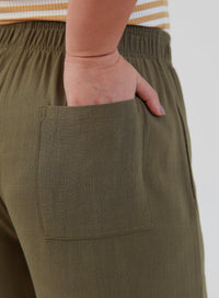 Calça Amélia Viscose com Linho Verde