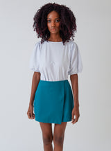 Short Saia Alfaiataria Verde Lia
