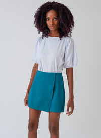 Short Saia Alfaiataria Verde Lia