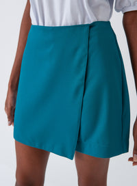Short Saia Alfaiataria Verde Lia