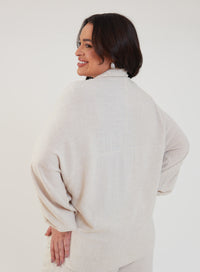 Camisa Oversized Viscose com Linho Yara Bege Natural