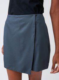 Short Saia Alfaiataria Cinza Lia