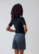 Short Saia Alfaiataria Cinza Lia
