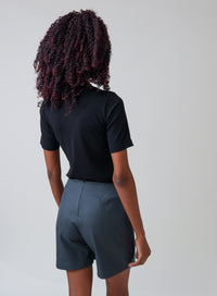 Short Saia Alfaiataria Cinza Lia