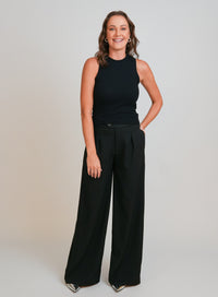 Calca Alfaiataria Pantalona Preta Luma