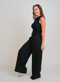 Calca Alfaiataria Pantalona Preta Luma