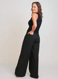 Calca Alfaiataria Pantalona Preta Luma