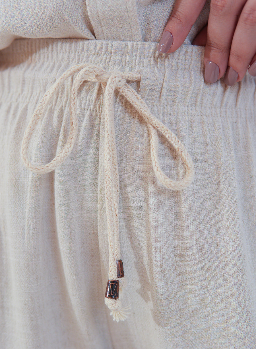 Shorts Viscose com Linho Sofi Bege Natural