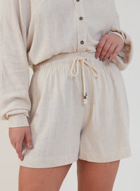 Shorts Viscose com Linho Sofi Bege Natural