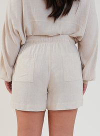 Shorts Viscose com Linho Sofi Bege Natural