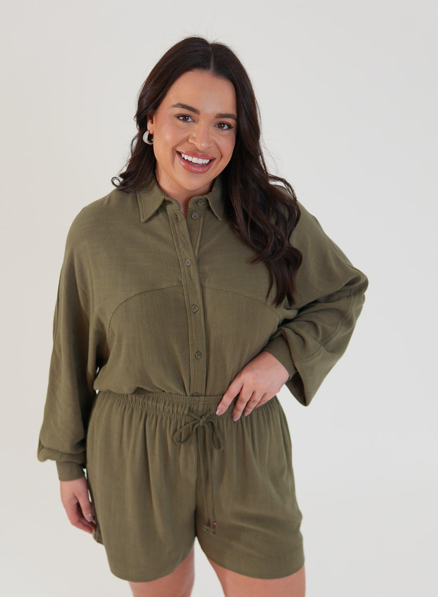 Shorts Viscose com Linho Sofi Verde