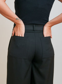 Calca Alfaiataria Pantalona Preta Luma