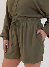 Shorts Viscose com Linho Sofi Verde