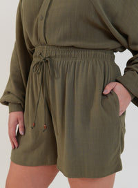 Shorts Viscose com Linho Sofi Verde