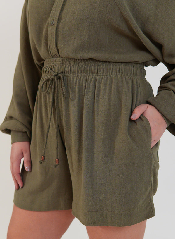 Shorts Viscose com Linho Sofi Verde
