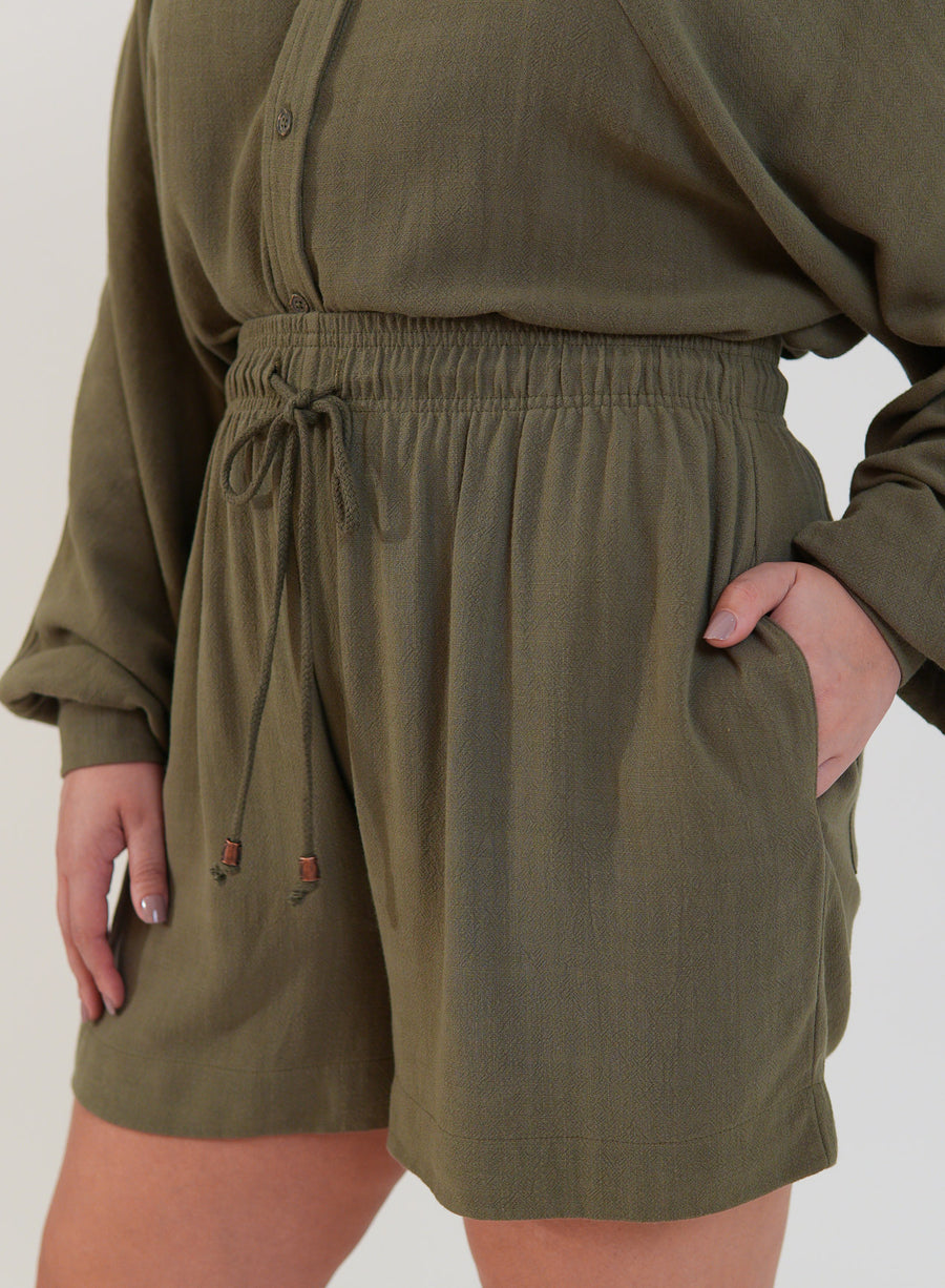 Shorts Viscose com Linho Sofi Verde