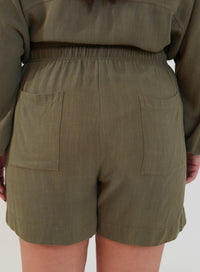 Shorts Viscose com Linho Sofi Verde