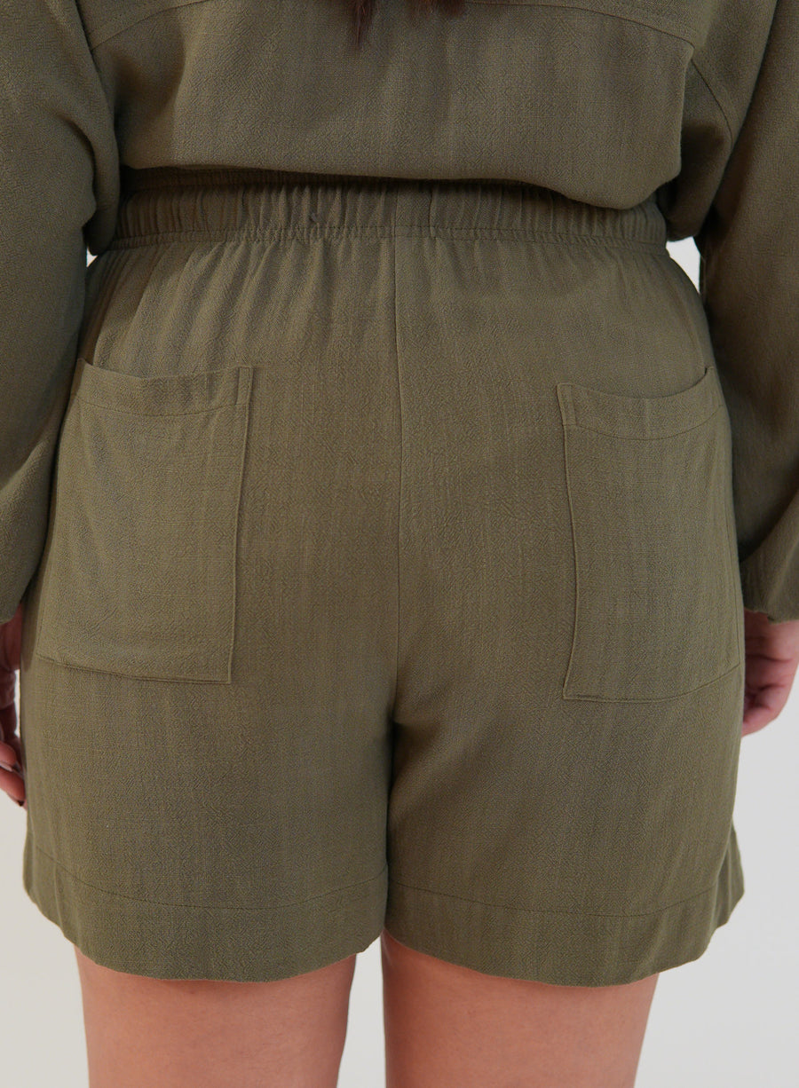 Shorts Viscose com Linho Sofi Verde