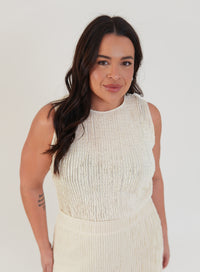 Regata Renda Texturizada com Elastano Brisa Off White