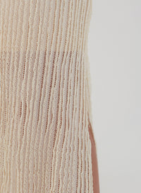 Saia Midi Renda Texturizada com Elastano Lívia Off White