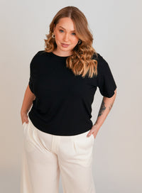 T Shirt Feminina Preta Mel