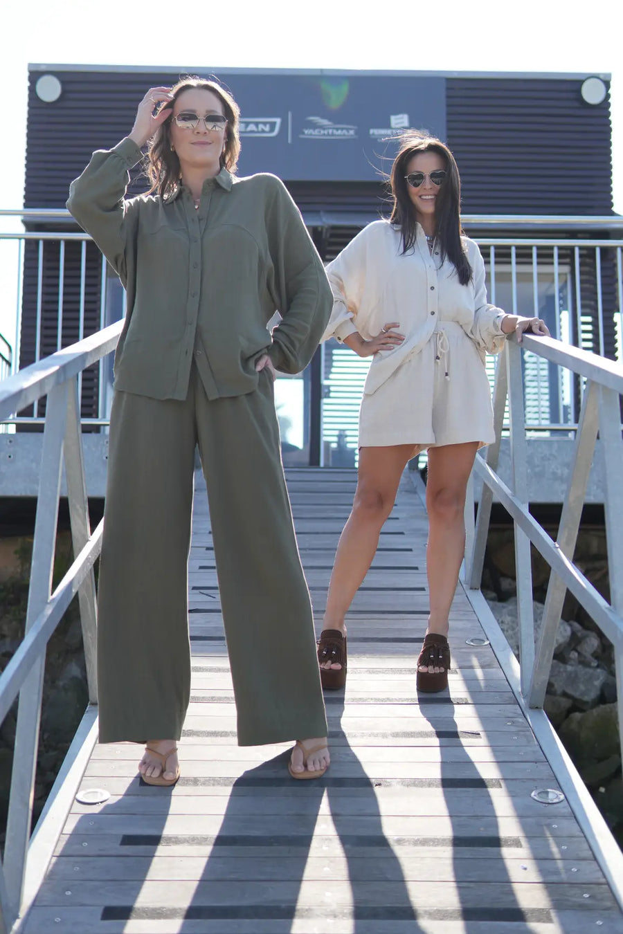 Camisa Oversized Viscose com Linho Yara Bege Natural