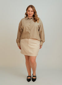 Camisa Bege Feminina Iris