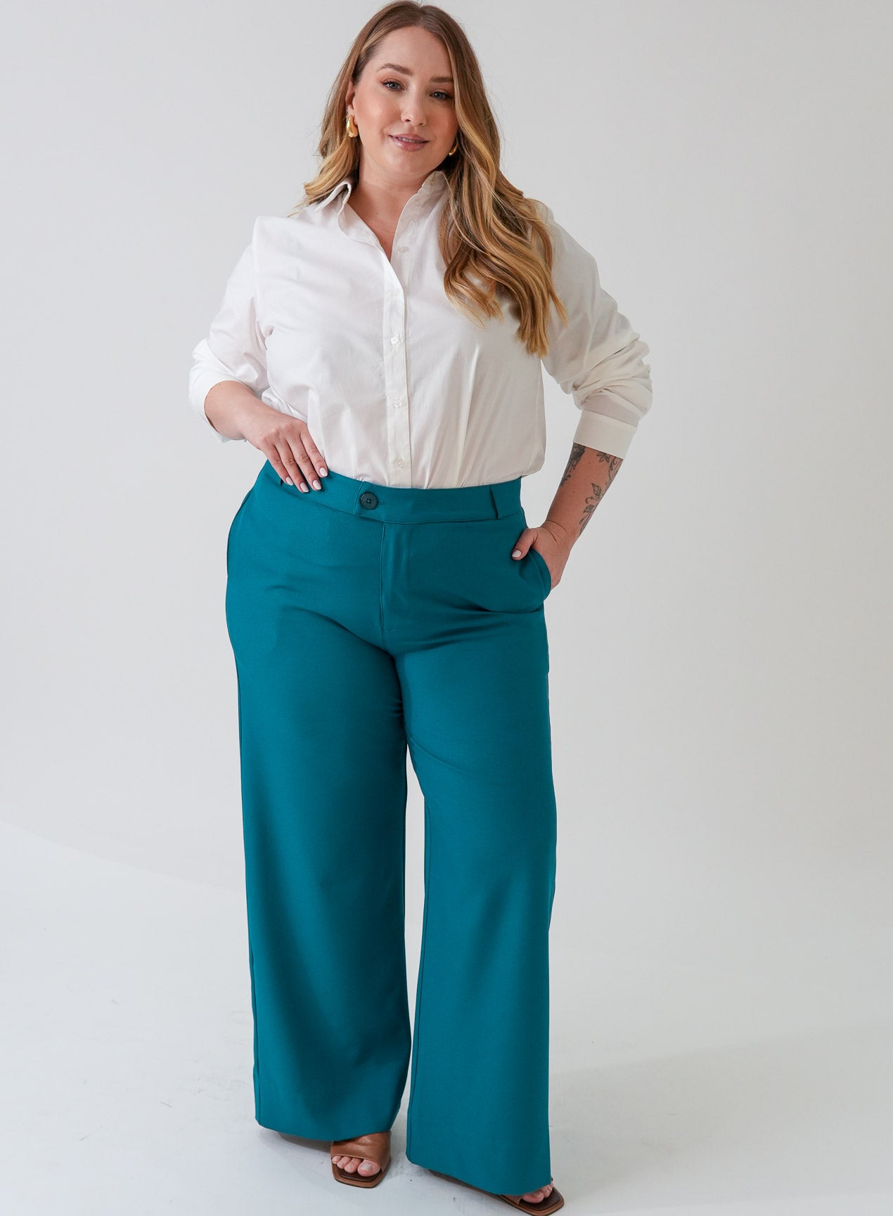 Calça Alfaiataria Feminina Verde Sol