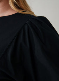 Blusa Manga Bufante Preta Zoe