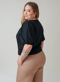 Blusa Manga Bufante Preta Zoe