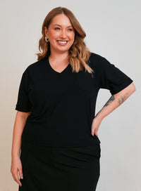 T Shirt Feminina Preta Eva