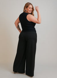 Calca Alfaiataria Pantalona Preta Luma