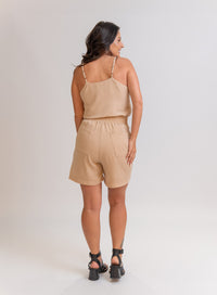 Short Bege Alfaiataria Noemi