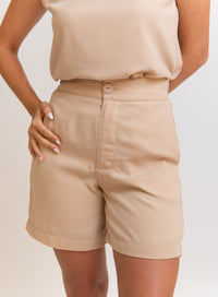 Short Bege Alfaiataria Noemi
