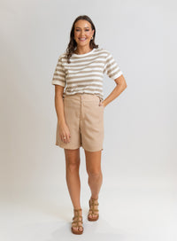 Short Bege Alfaiataria Noemi