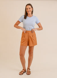 T-shirt Feminina Algodão com Elastano Nina - Azul Candy