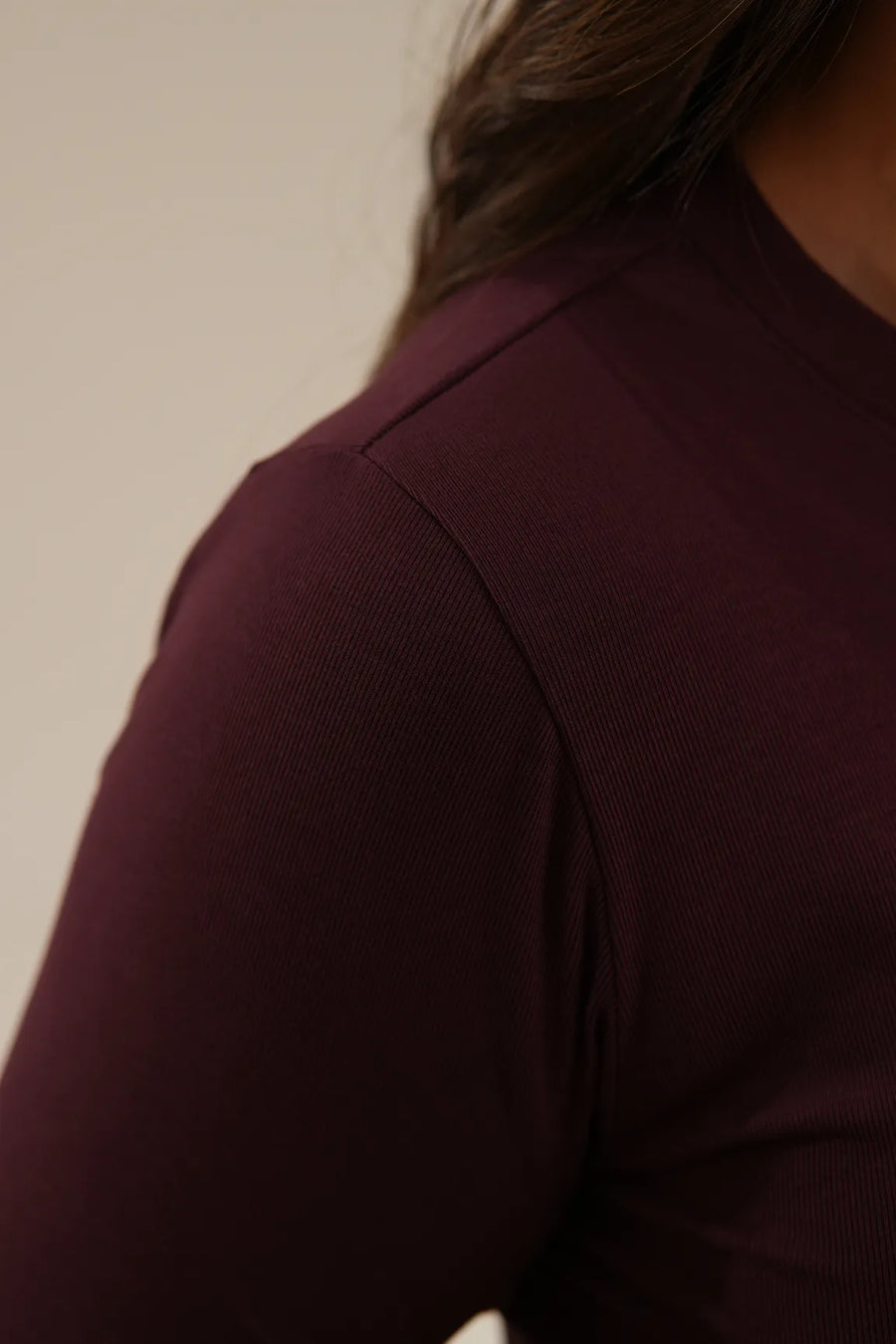 Blusa Malha Manga Longa Vinho Adriana