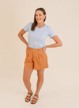 T-shirt Feminina Algodão com Elastano Nina - Azul Candy
