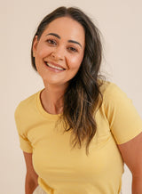 T-shirt Feminina Algodão com Elastano Nina - Amarelo Candy
