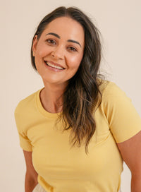 T-shirt Feminina Algodão com Elastano Nina - Amarelo Candy